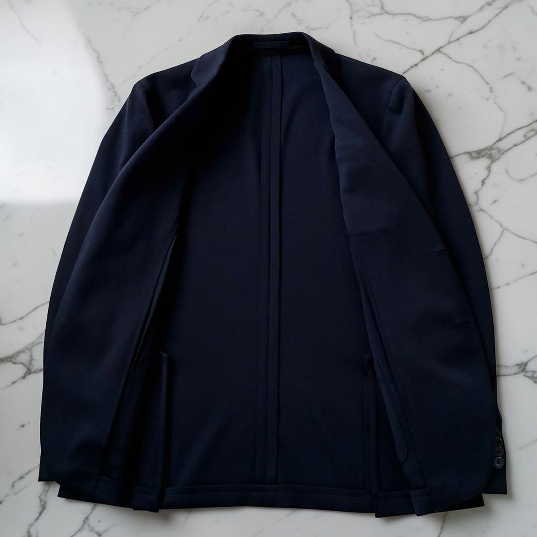 【未使用級】LARDINI ブートニエール付 ネイビーテーラードジャケット 48