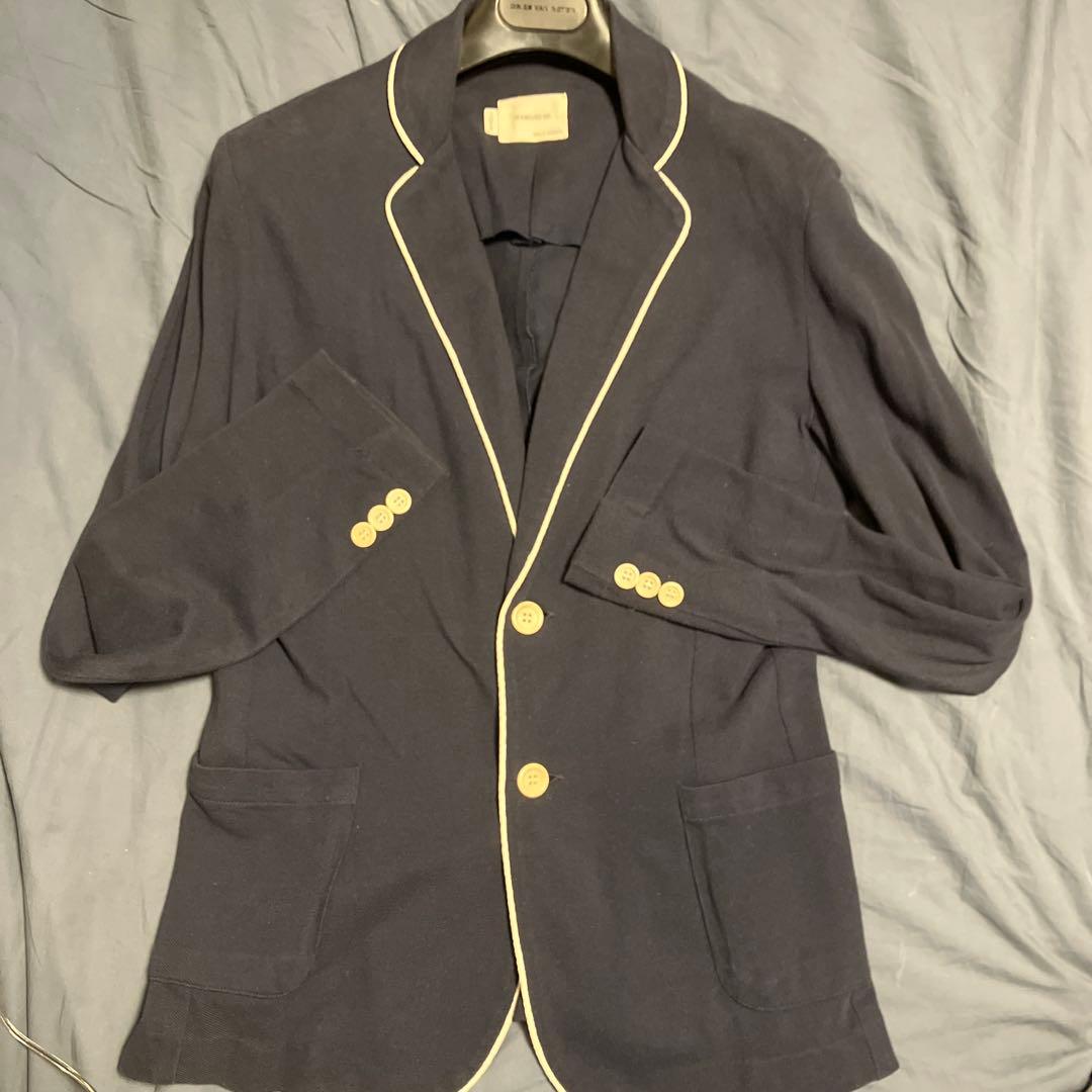 BAND OF OUTSIDERS ピケ　パイピングジャケット　ネイビー　2