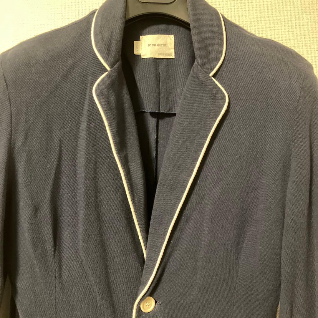 BAND OF OUTSIDERS ピケ　パイピングジャケット　ネイビー　2
