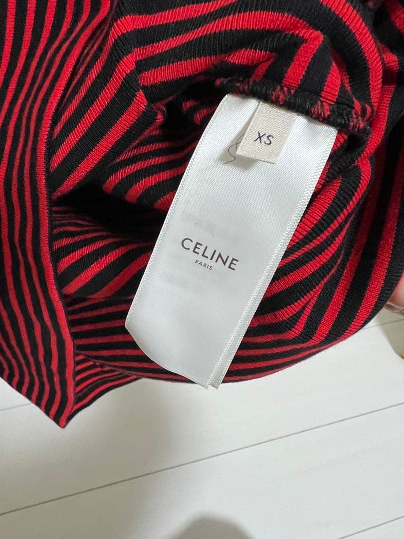 CELINE エディスリマン ボーダーロングTシャツ