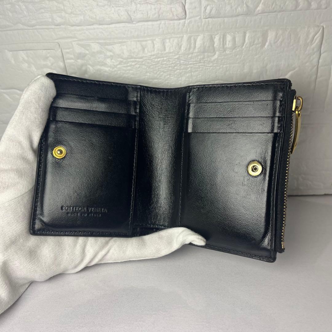 BOTTEGA VENETA カセット 二つ折り 財布 美品 ボッテガ ブラック