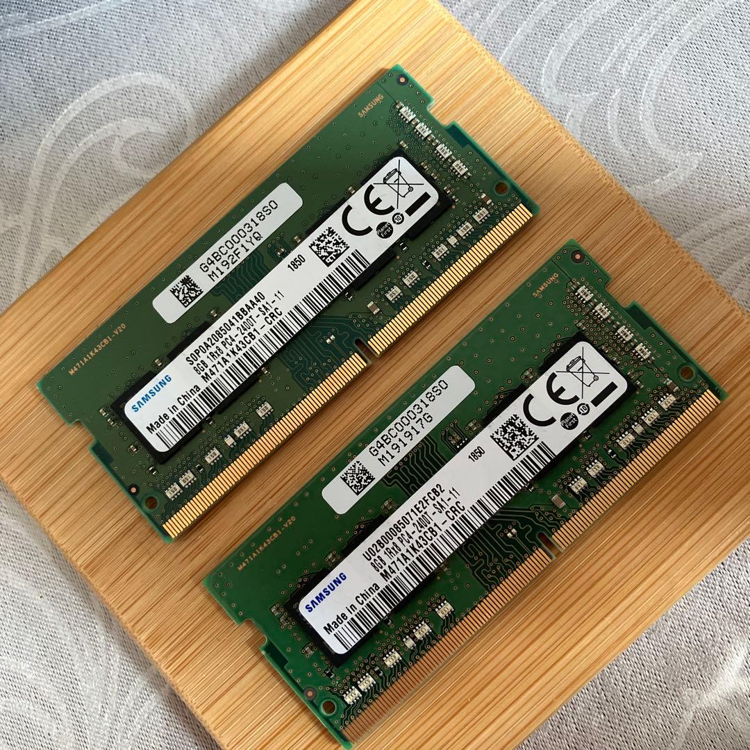 Samsung製ノートDDR4 8GBメモリ2枚　計16GB、2400T規格