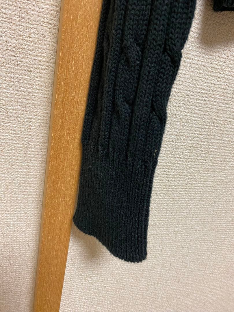 バーバリーブルーレーベル　ブラックケーブルニット カーディガン