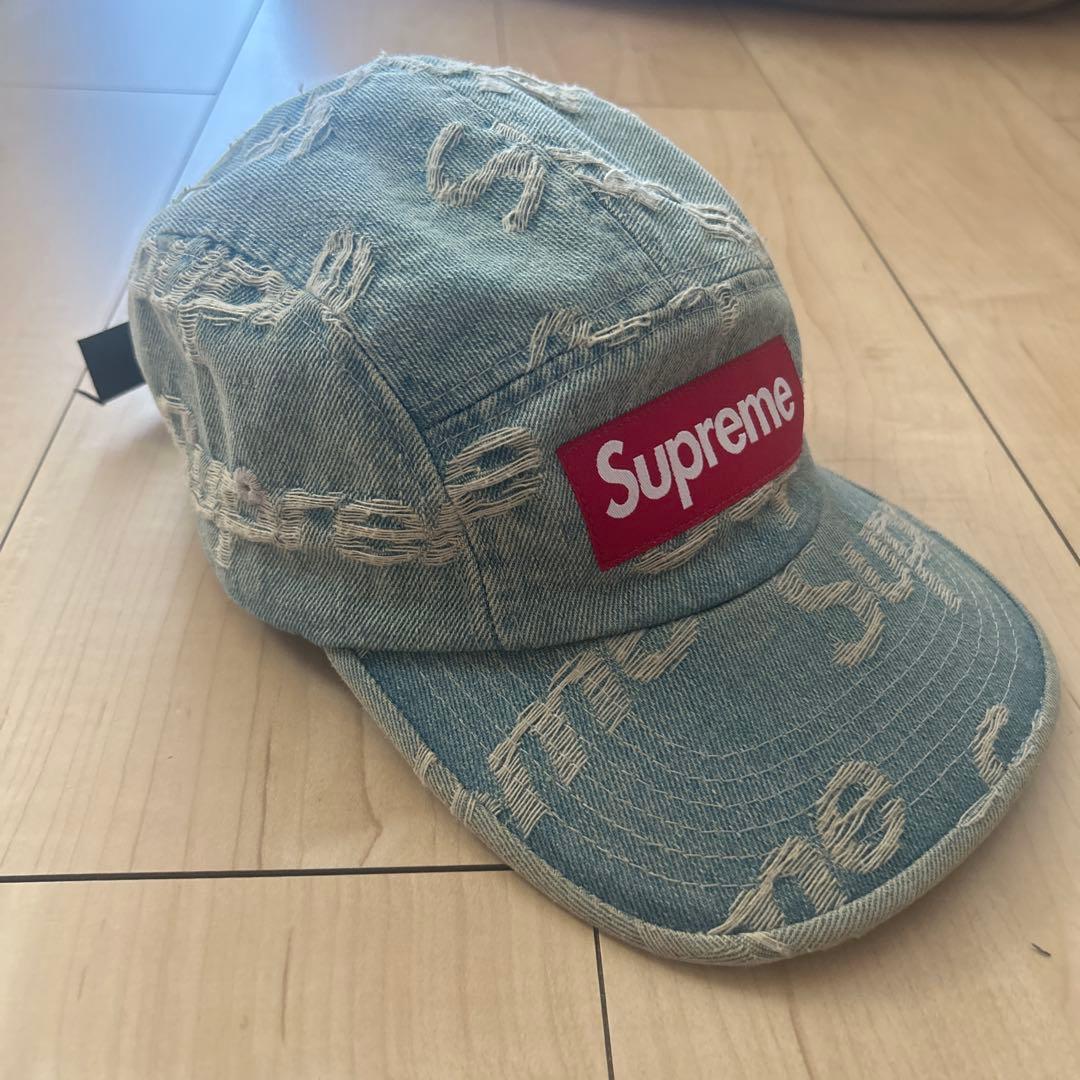 Supreme デニムキャップFrayedLogos Denim　CampCap