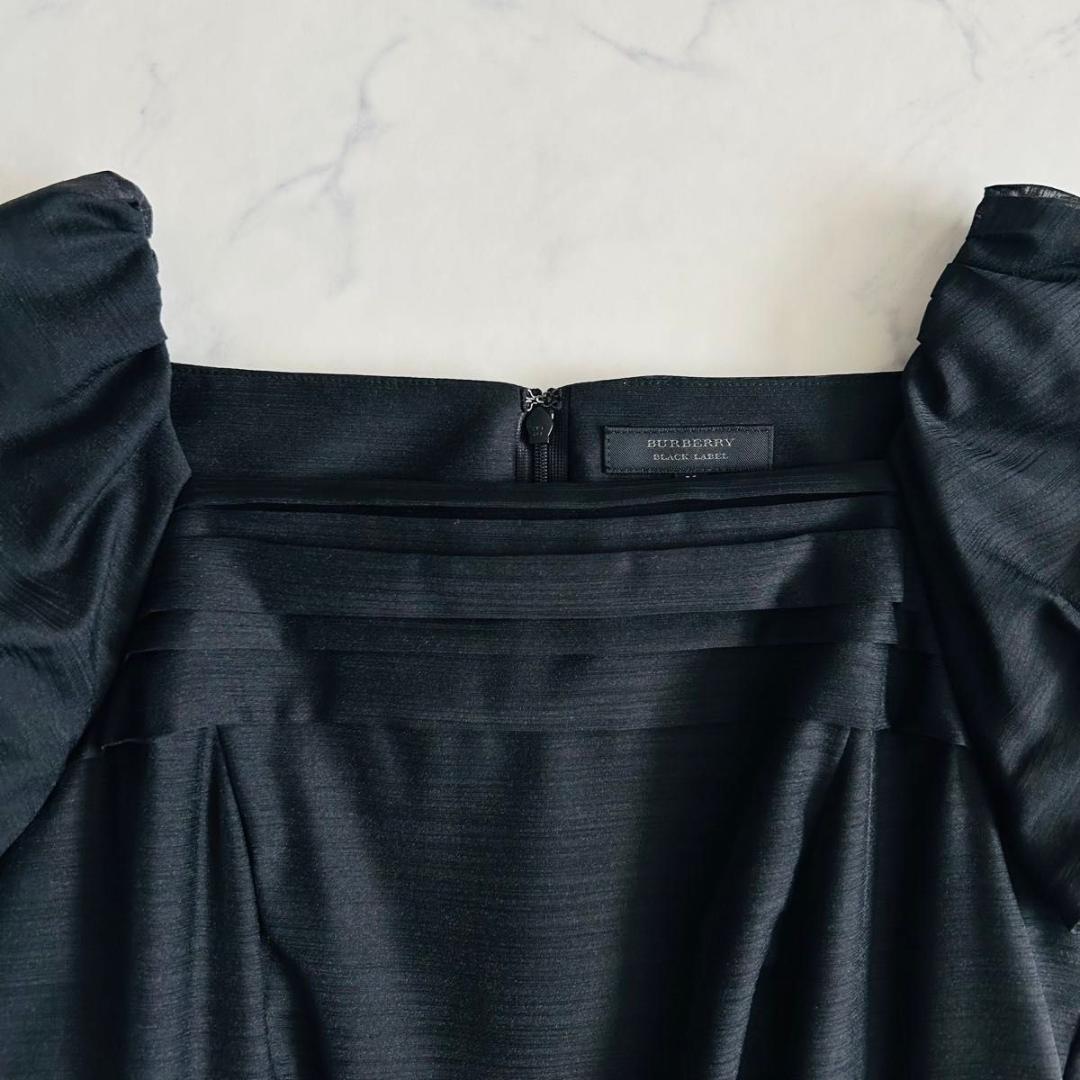 【極美品】BURBERRY バーバリー ワンピース パフスリーブ ブラック M