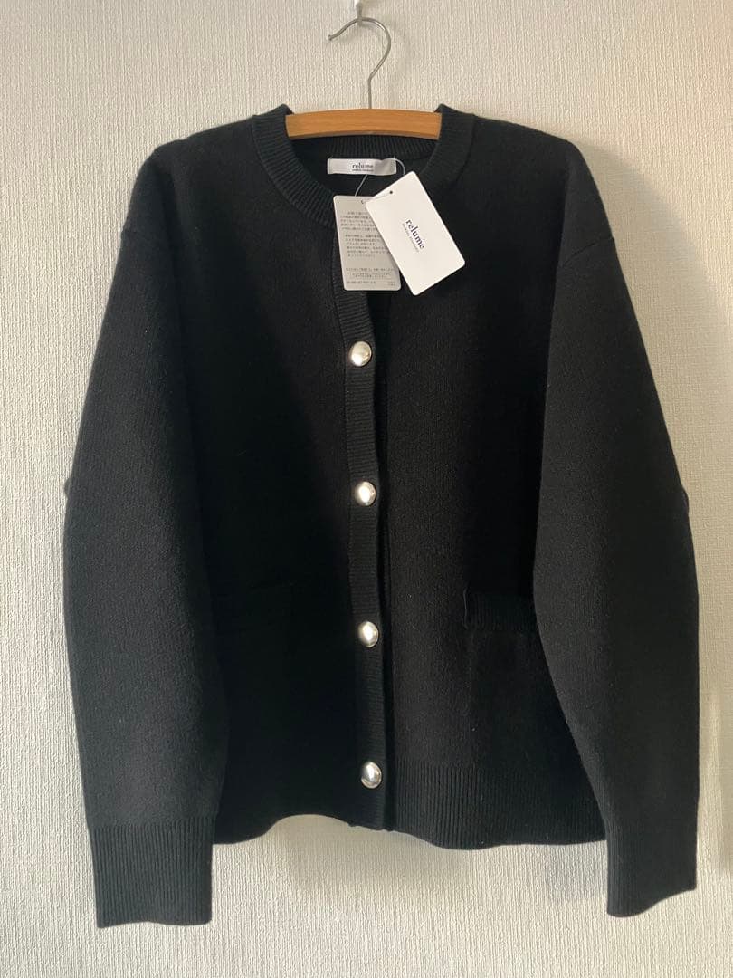 新品　ジャーナルスタンダード　ダブルニット　メタルボタンカーディガン　黒