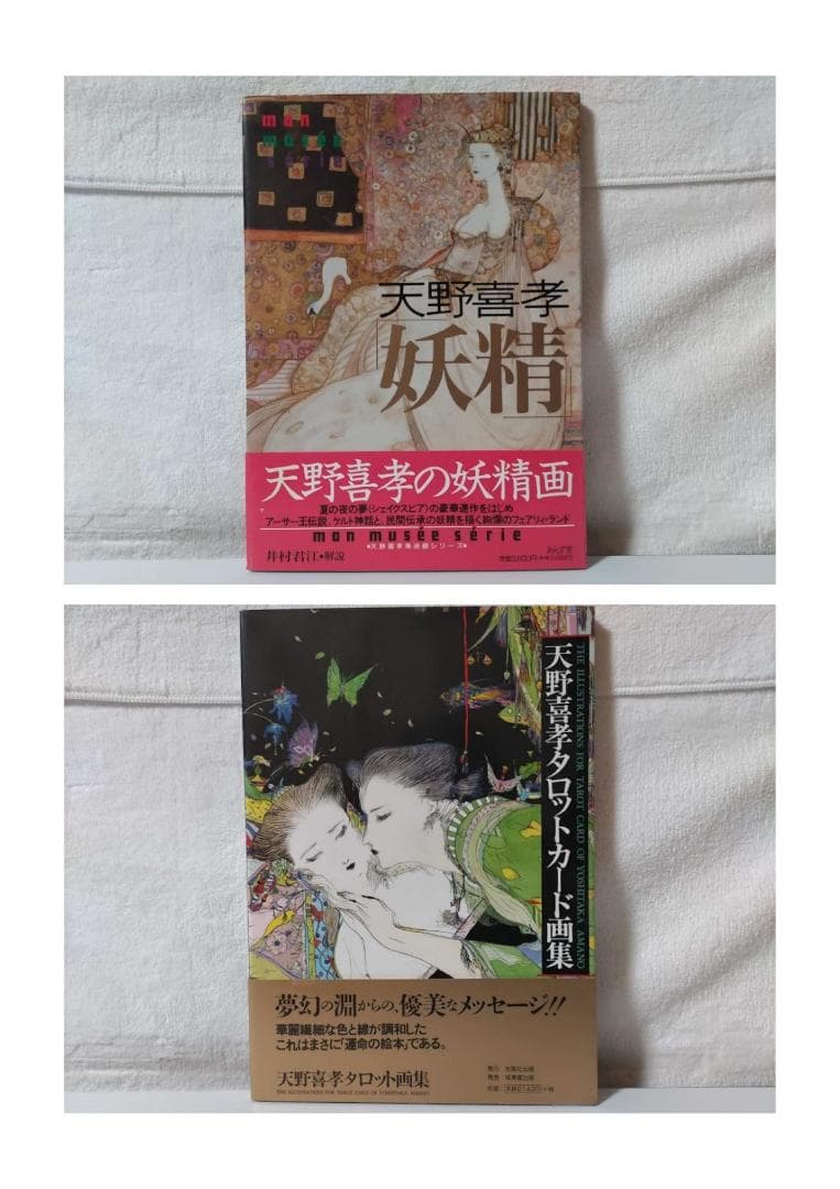 【天野喜孝 2冊・帯付】妖精／タロットカード画集 イラスト集 画集　dne