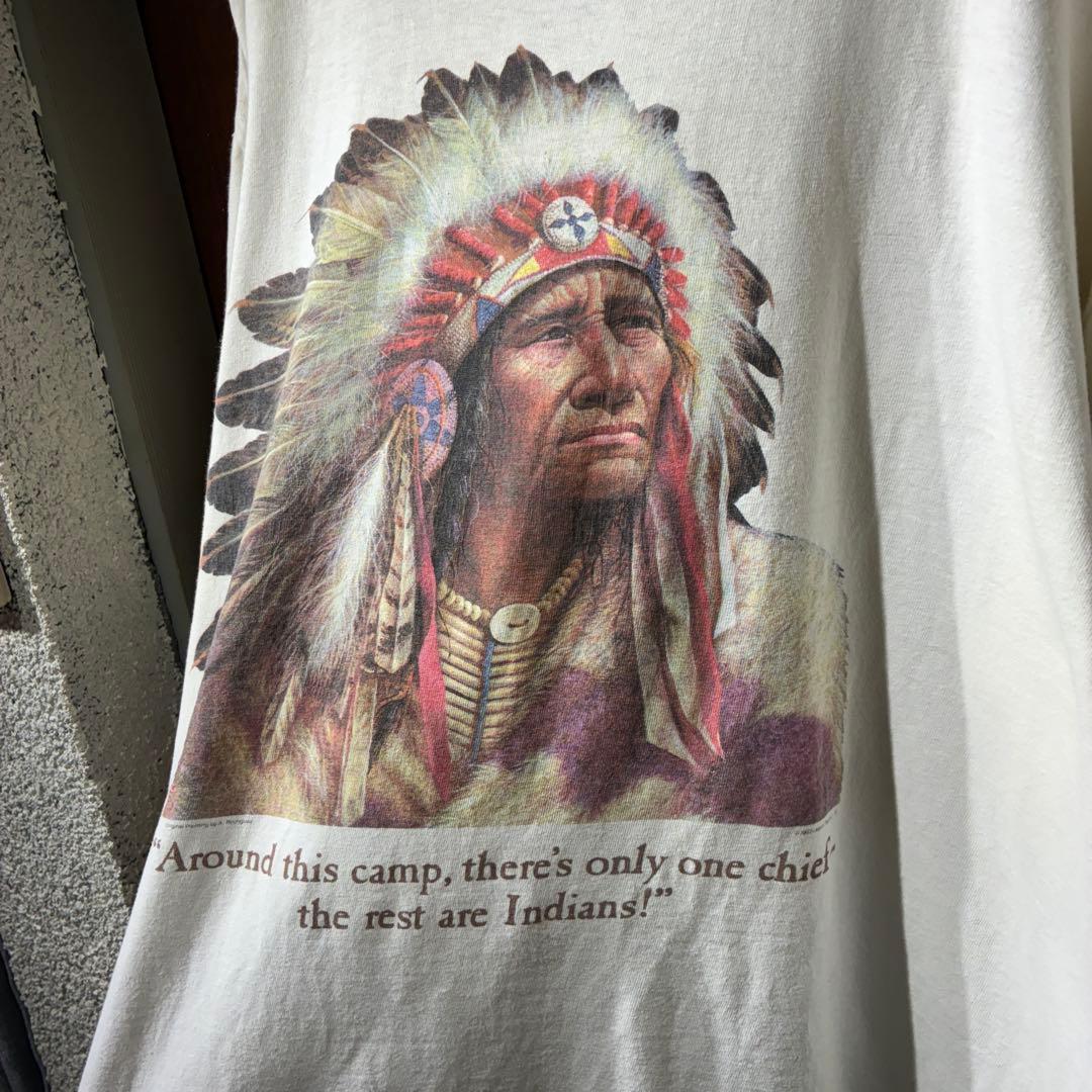 古着 92's USA製 シングルステッチ ネイティブアメリカン Tシャツ