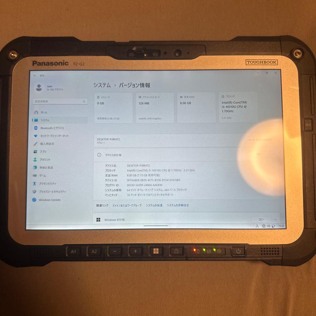Windowsタブレット本体 TOUGHBOOK FZ-G2 win11/SSD256G/8G/LTE 4
