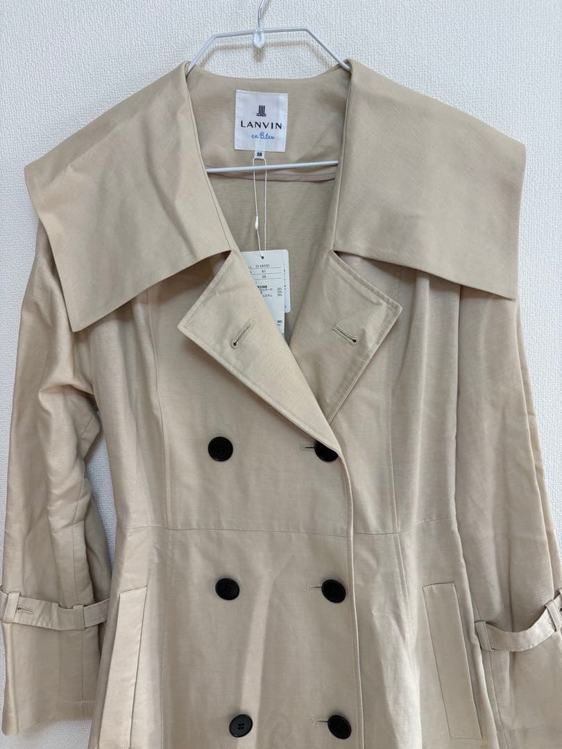 新品タグ付き✨️【LANVIN en Bleu】セーラーカラーコート ベージュ