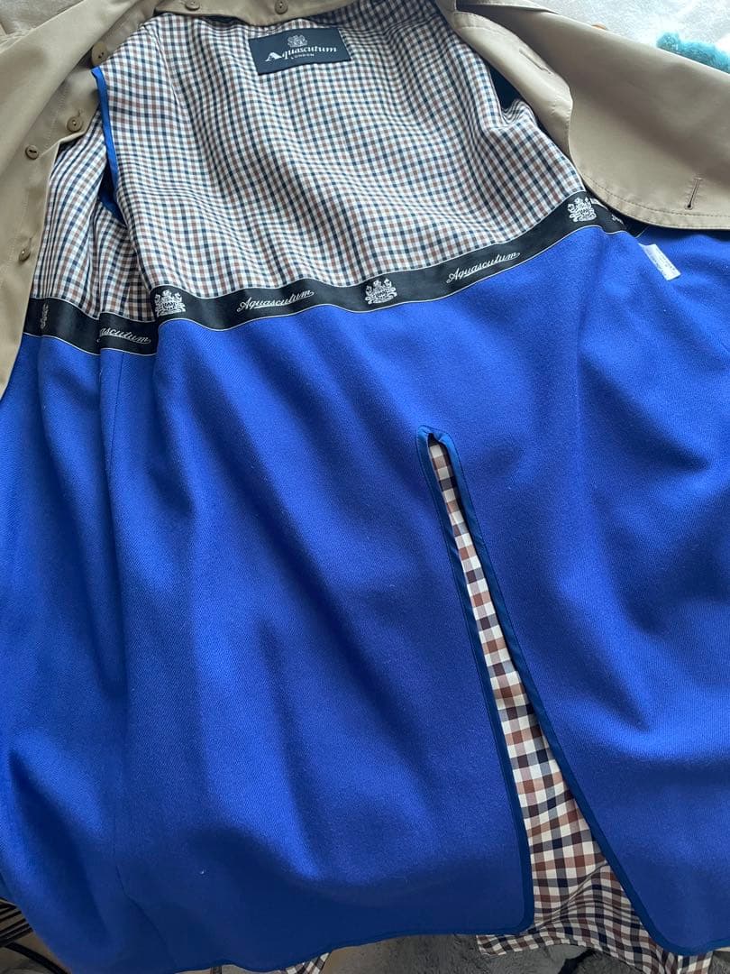 Aquascutum　アクアスキュータム　トレンチコート　ブルーライナー付き