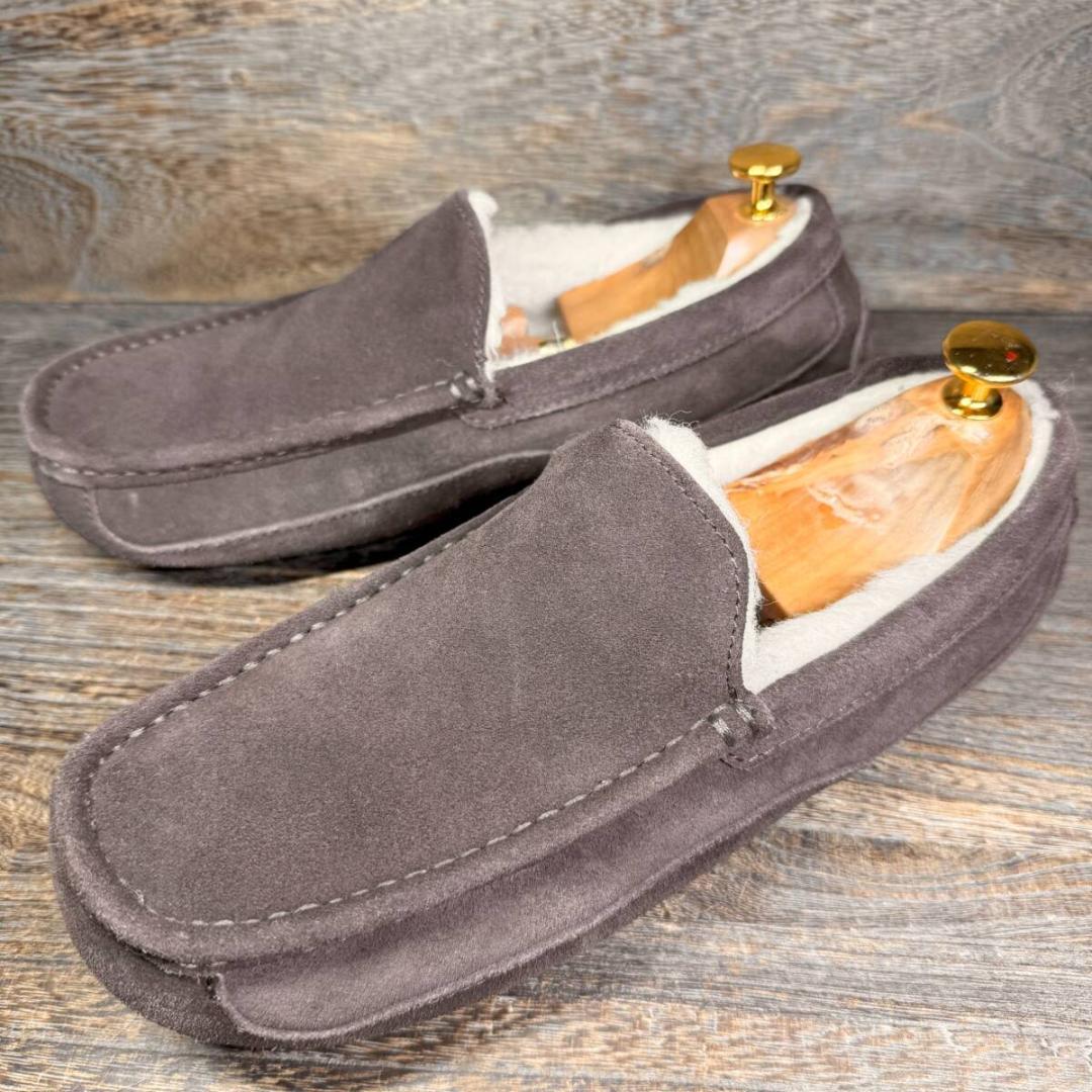 ◆UGG◆アグ 26.0cm モカシン アスコット スエード ブラウン レザー