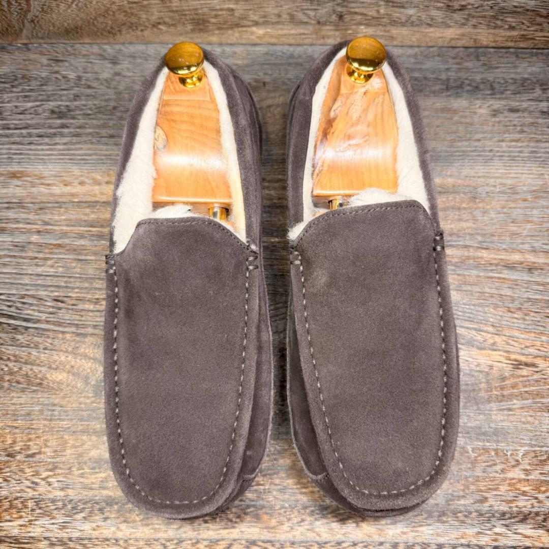 ◆UGG◆アグ 26.0cm モカシン アスコット スエード ブラウン レザー