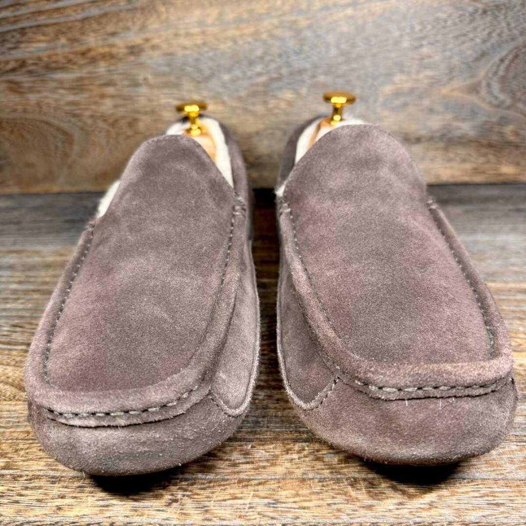◆UGG◆アグ 26.0cm モカシン アスコット スエード ブラウン レザー