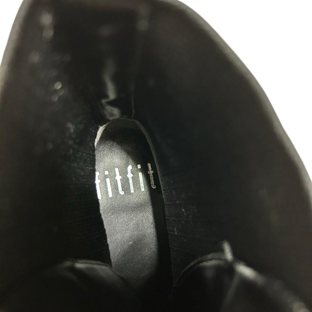 【極美品】fitfit ストレッチニット使いレースアップブーツ Lサイズ