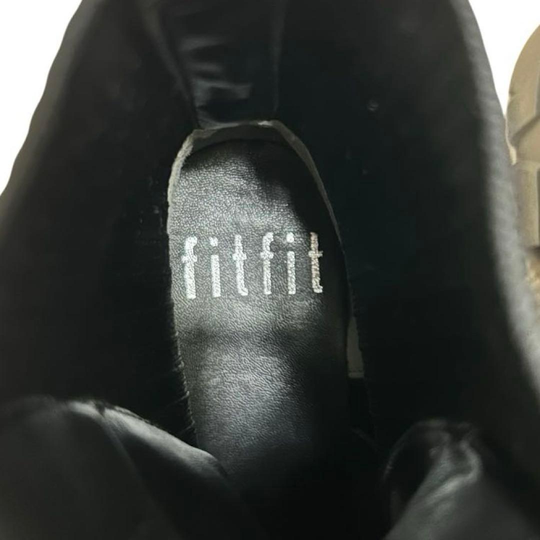 【極美品】fitfit ストレッチニット使いレースアップブーツ Lサイズ