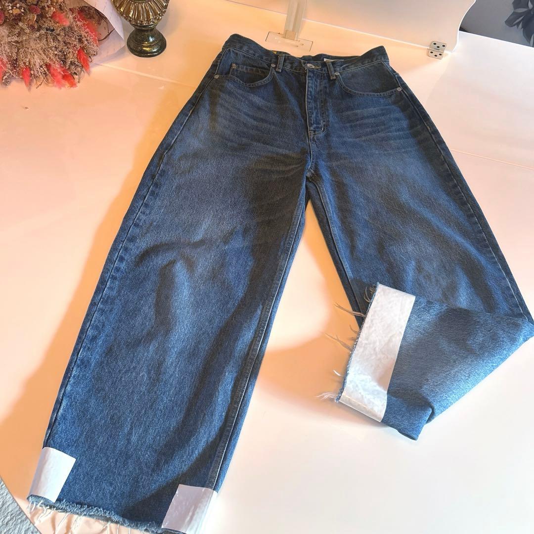 ダブスタ　エナメルドッキングデニムパンツ