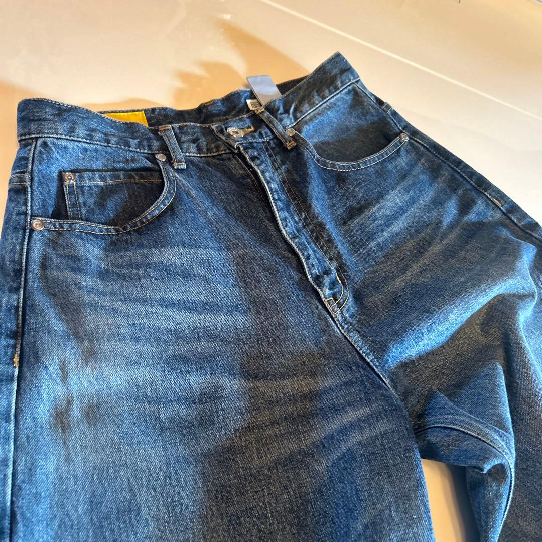 ダブスタ　エナメルドッキングデニムパンツ