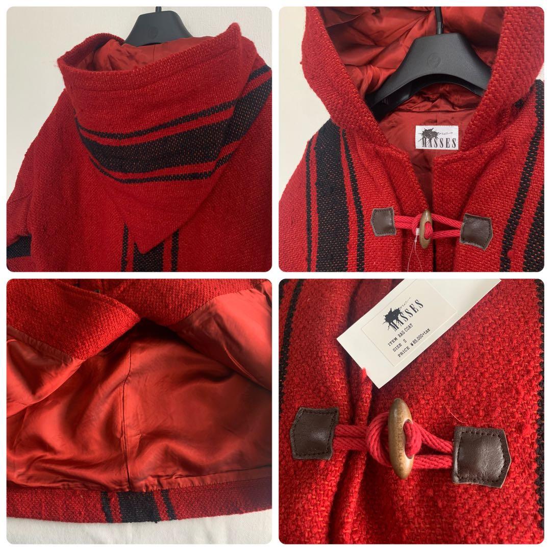 赤【MASSES】RAG COAT／新品未使用／タグ付／送料込