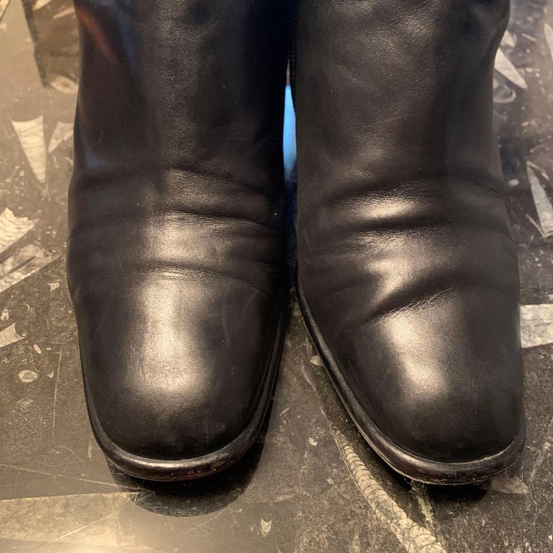 さ*ん様 レアFENDI ショート ブーツ ズッカ柄 レザー 黒 24.5