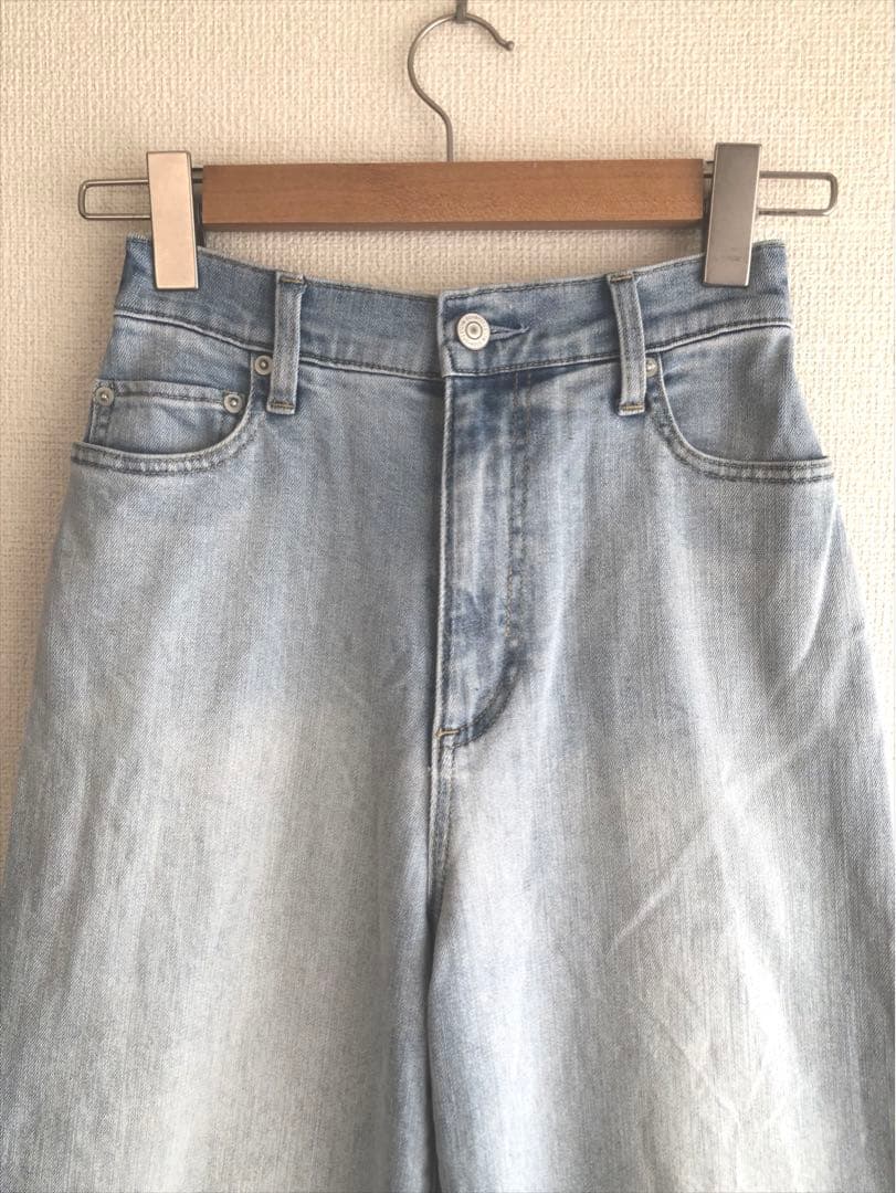 ソフトウエストワイドデニムパンツ【現在販売中】バンヤードストーム♪ペールブルー
