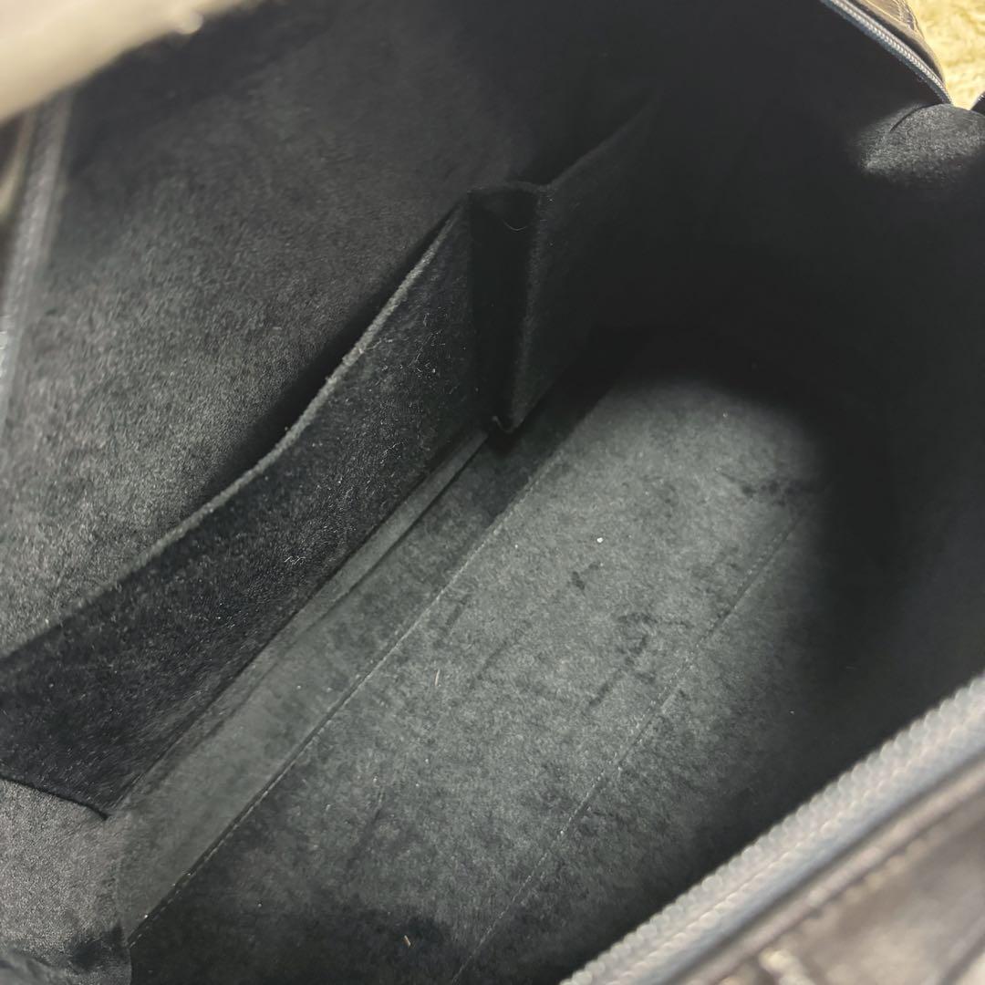 美品　JRA認定　マットクロコダイルレザー　センター取り　ミニボストンバッグ　黒