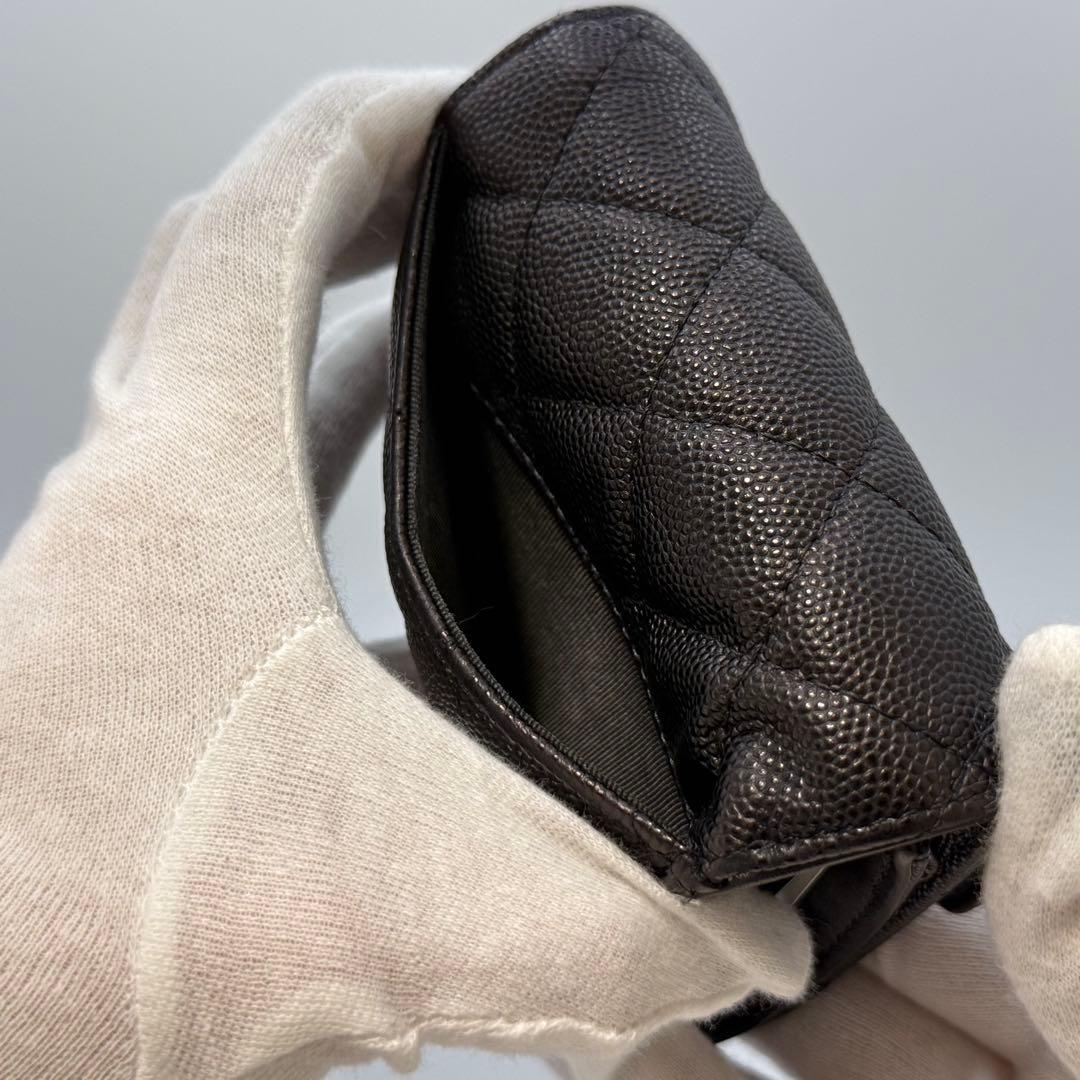 【極美品】CHANEL マトラッセ　三つ折り 財布　キャビア　箱ギャランティ付