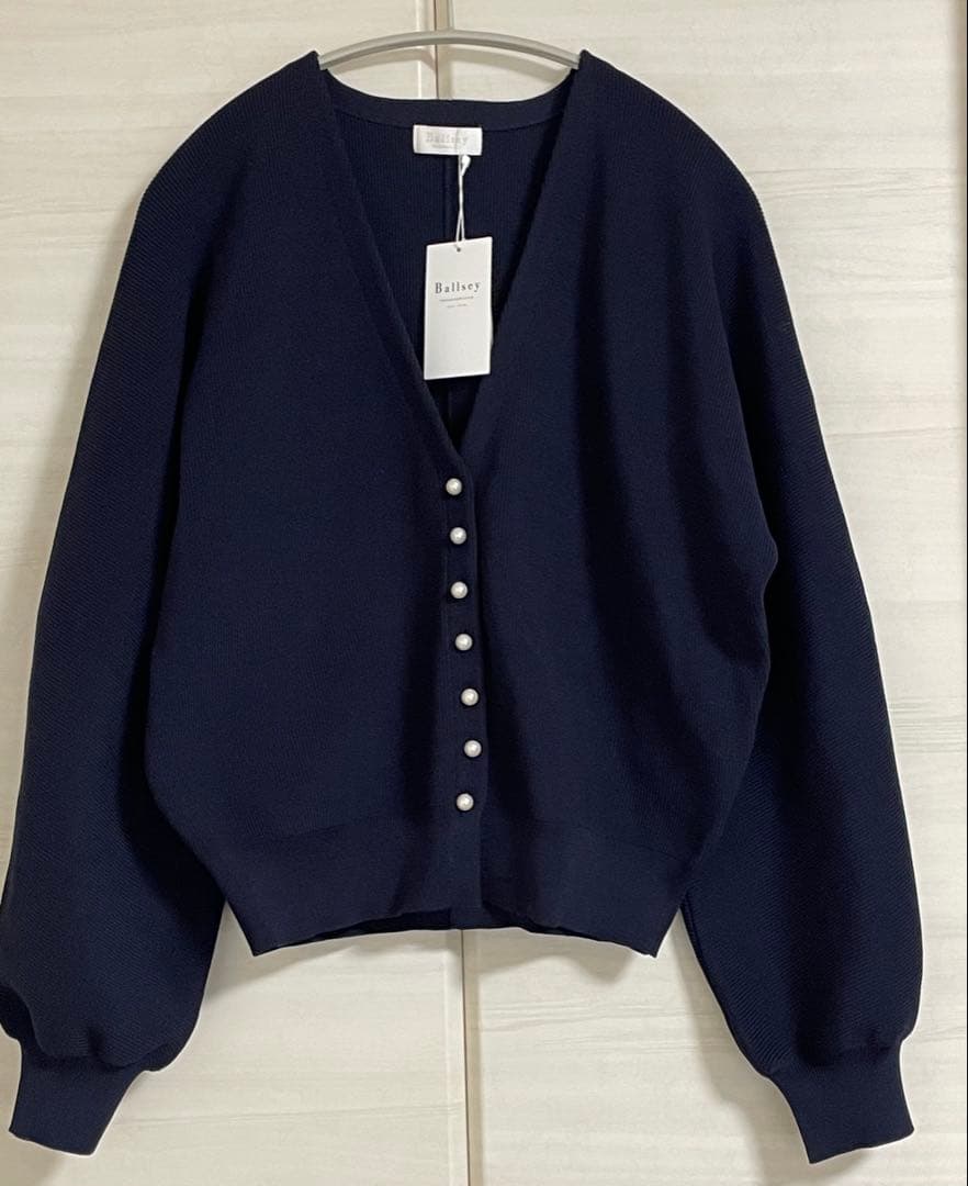 新品　パールコンビ カーディガン Ballsey トゥモローランド　ネイビー　春