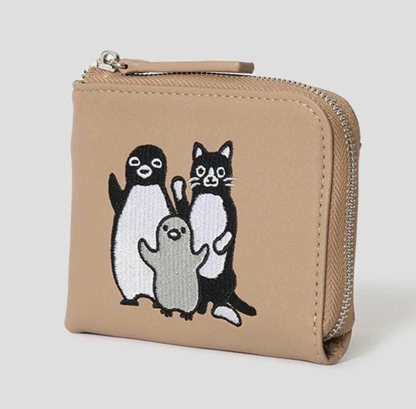 さかざきちはる　ペンギン親子とねこのウォレット　財布　グラニフ　えいえいおー