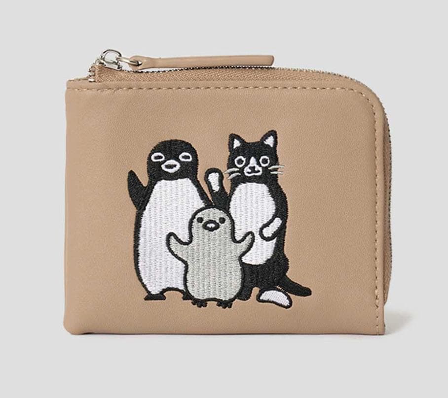 さかざきちはる　ペンギン親子とねこのウォレット　財布　グラニフ　えいえいおー
