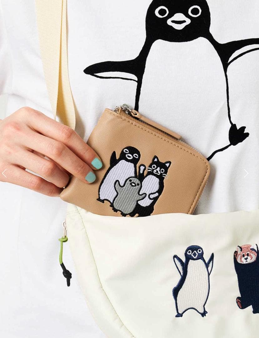 さかざきちはる　ペンギン親子とねこのウォレット　財布　グラニフ　えいえいおー