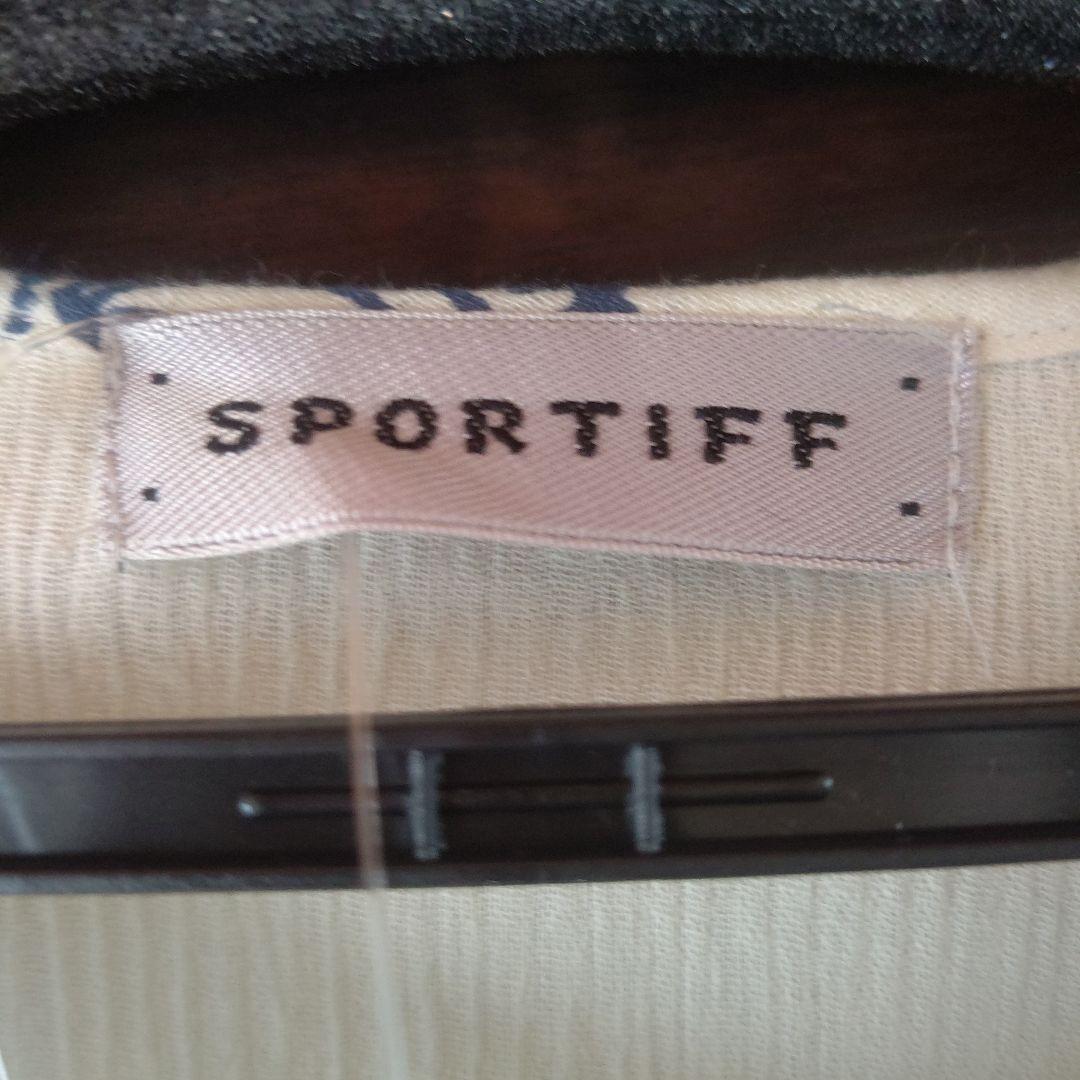 SPORTIFF アイボリー 花柄 七分袖ワンピース