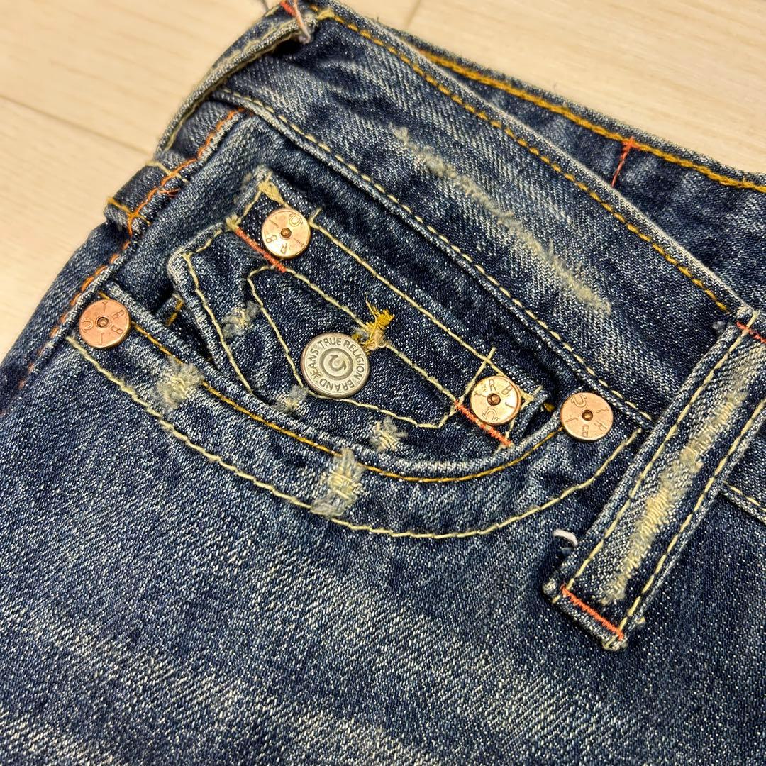 TRUE RELIGION ダメージ加工ローライズデニム　USA製 JOEY