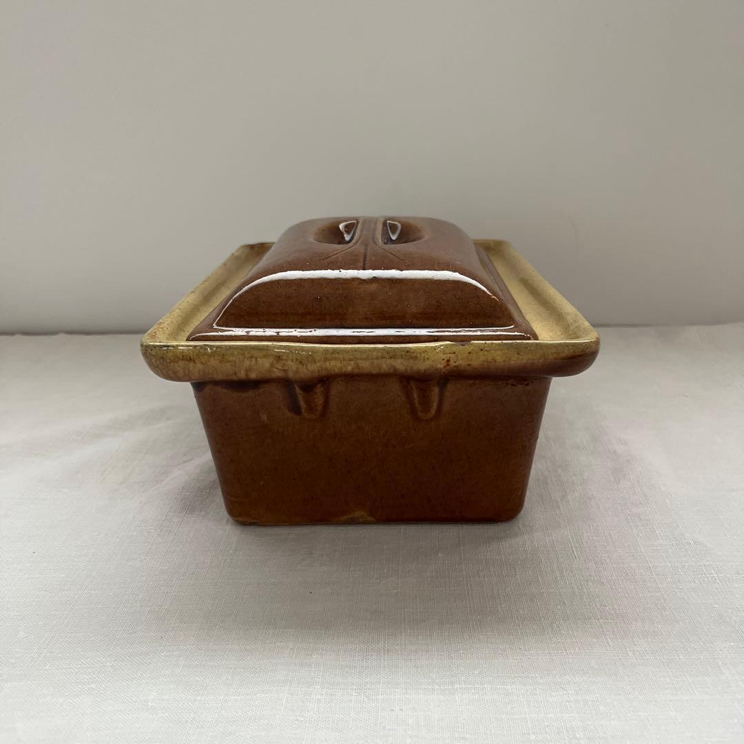 レア✨ フランスアンティーク テリーヌポット 陶器 グラタン皿 ハチミツ色 飴色