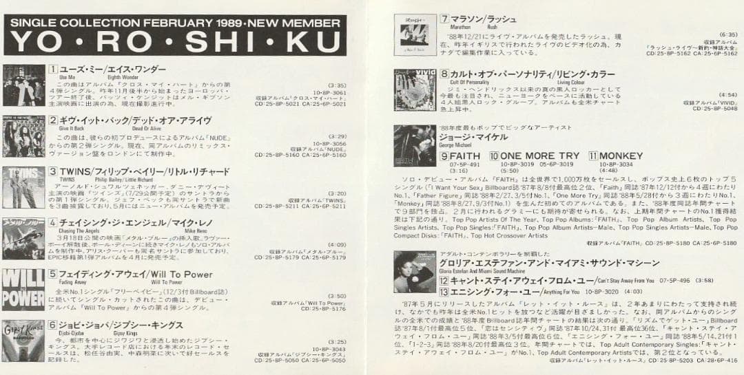 DEAD OR ALIVE　Give It Back　収録　1989年貴重盤CD