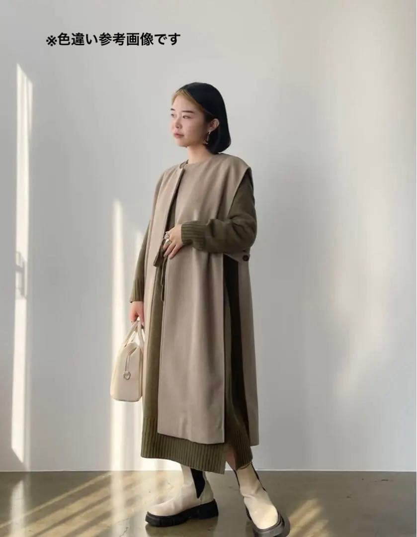 COHINA ジレレイヤード コート グレージュ 田中亜希子さん 低身長 小柄
