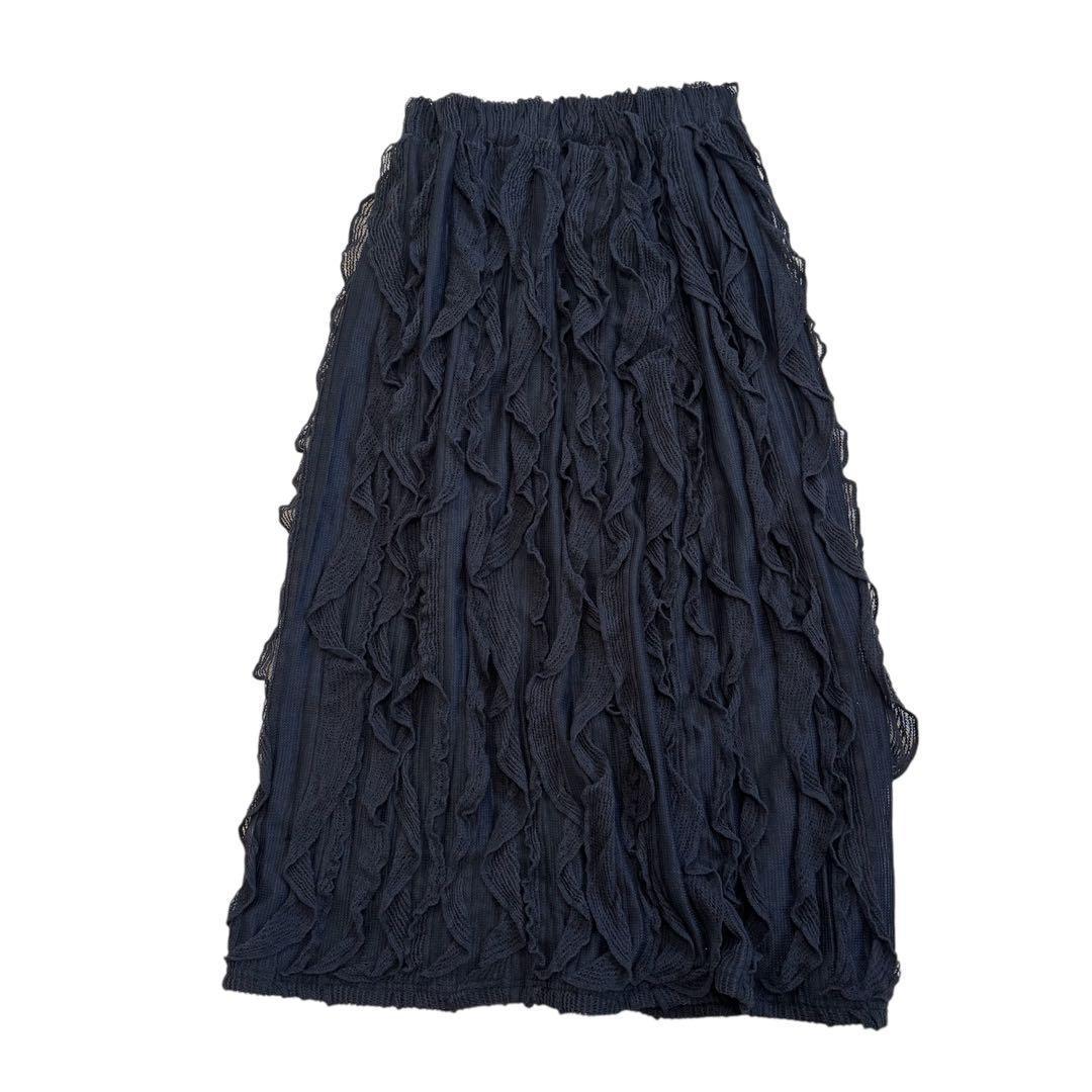 【未使用タグ付】【定価¥8250】antiqua フリル編みロングスカート