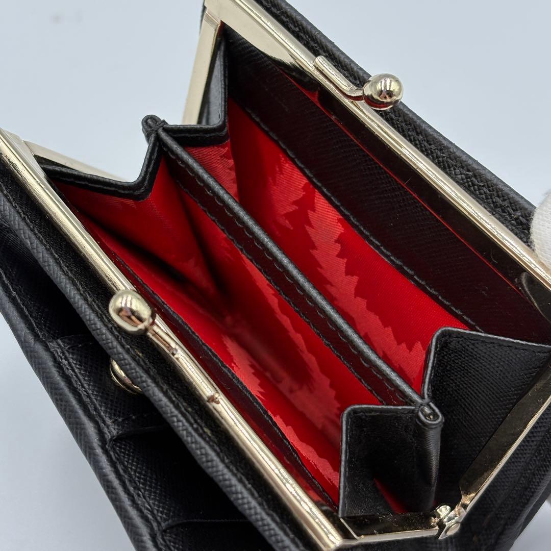 【Vivienne Westwood】 二つ折り財布 がま口 オーブ ロゴ 黒