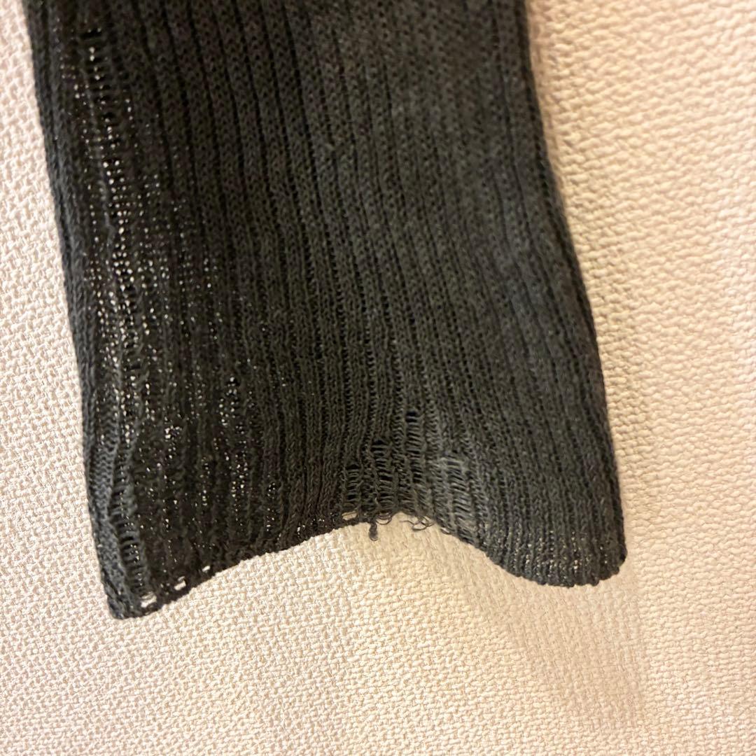 《アクネ》カーディガン 透け リブ 長袖 トップス グレー Acne