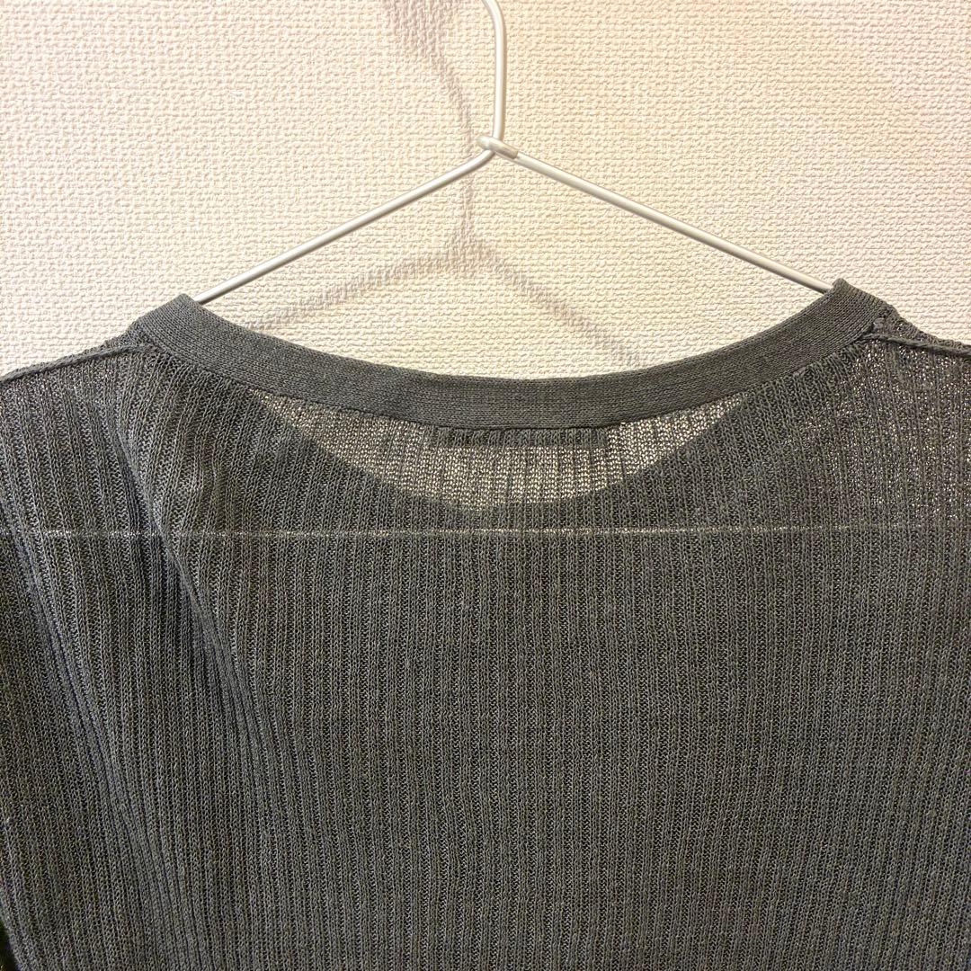 《アクネ》カーディガン 透け リブ 長袖 トップス グレー Acne