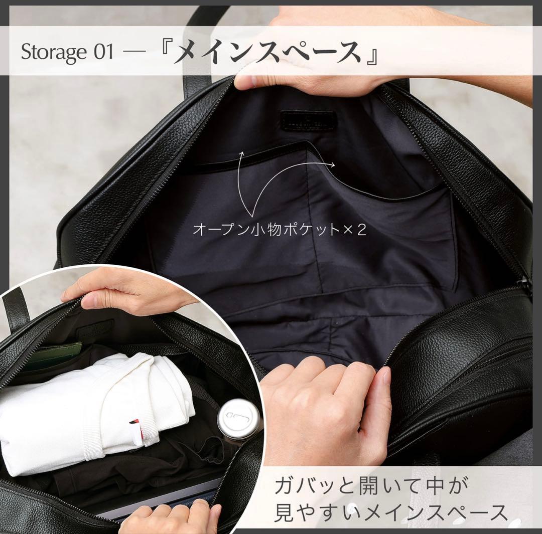 ブルーシンシア ボストンバッグ ブラック 本革 2WAY