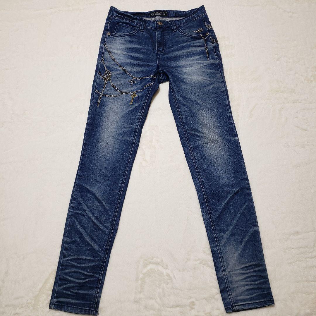 極美品 REDPEPPER クロス 十字架 チェーン スキニー ２７