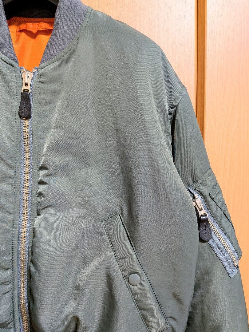 3月中削除 B:MING by BEAMS 撥水ナイロンMA-1 オリーブ S