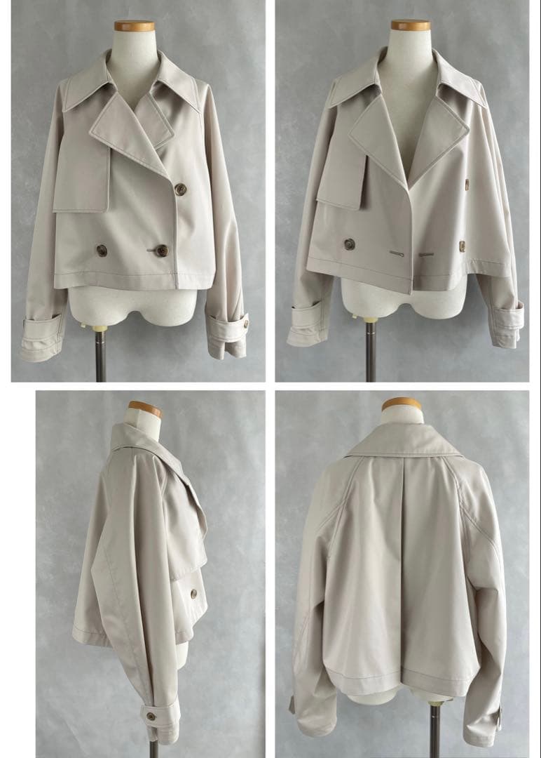 極美品✨ノーブル　25SS オーバーサイズ　ショートトレンチ　グレージュ　F