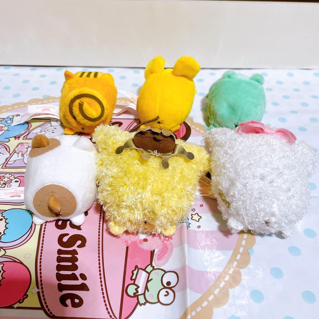 ポムポムプリン 20周年 限定 まめぷちセット ぬいぐるみ マスコット ＊ 美品