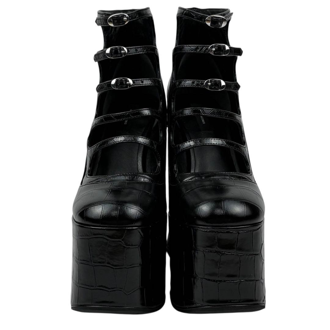 【現行品】MARC JACOBS 24cm　37 キキ　アンクルブーツ　黒　厚底