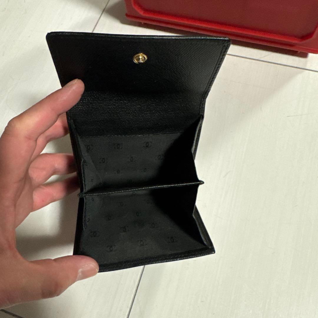 正規品・黒　CHANEL シャネル 三つ折り財布