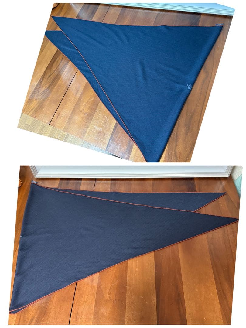 エルメス　ロザンジュ　GM カシミヤシルク　ネイビー　紺色　カシミアシルク