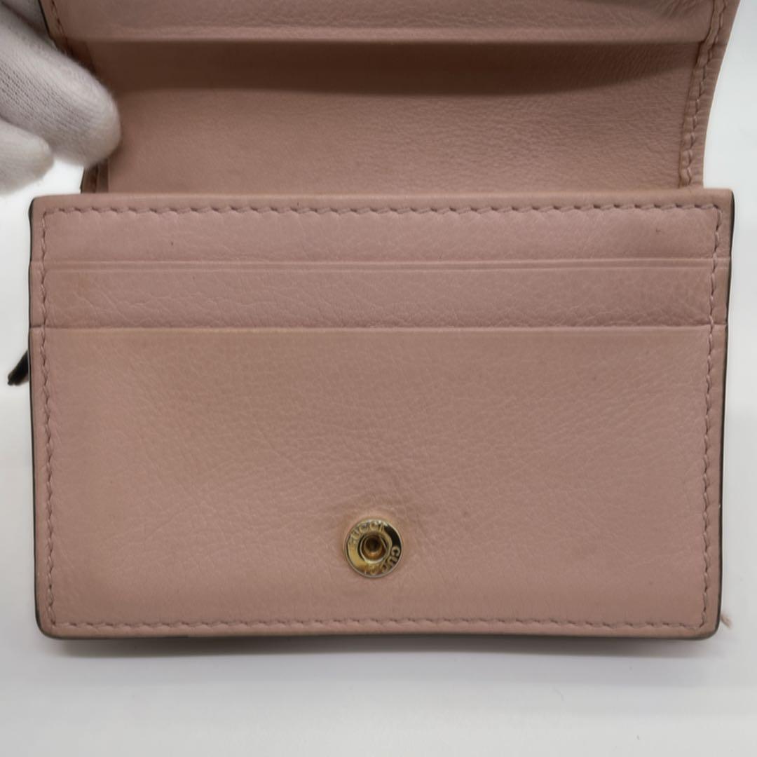 GUCCI アイスクリーム　二つ折り財布 ピンクとグレーのストライプ
