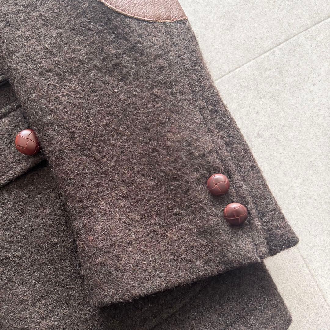 VAN Jacket　ジャケット　茶　LL　エルボーパッチ　くるみボタン　ベルト